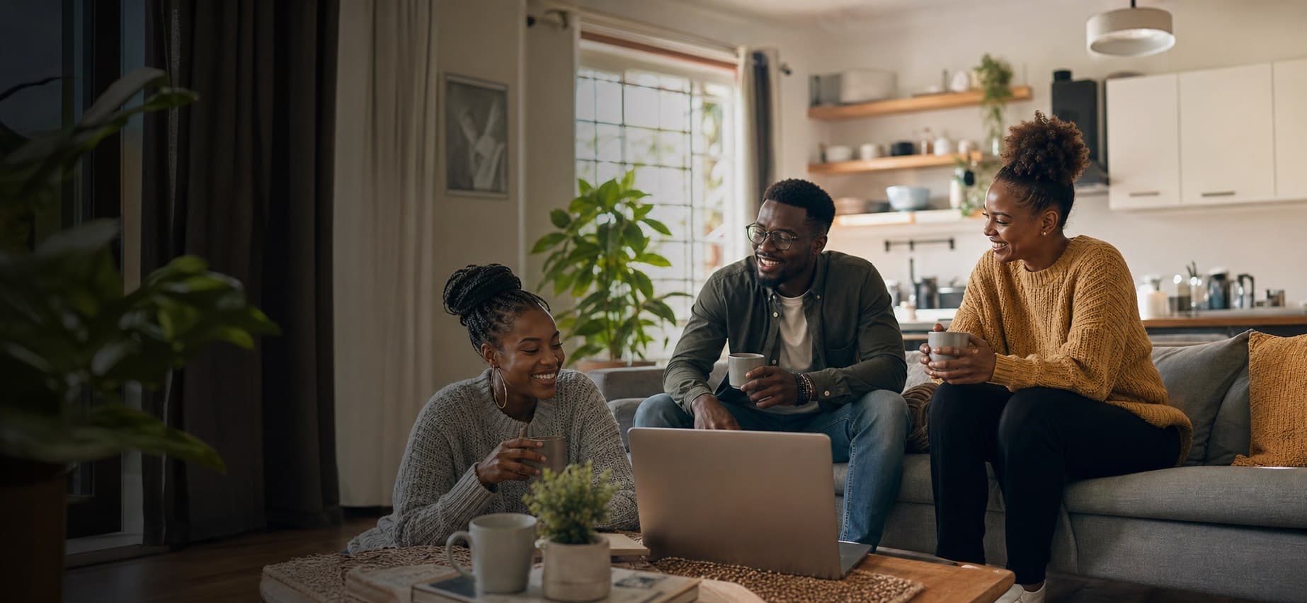 Young people sharing a bright modern home in Zimbabwe